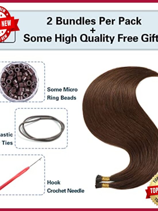 22 Inch Human Hair Extensions 50g Pre-Bonded I-Tip Salon Quality main image 5